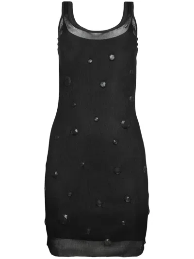 Alexander Wang Crystal-embellished Tank Minidress In Black