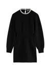 Alexander Wang Crystal-embellished Wool-blend Mini Dress In Black