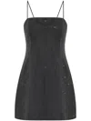 Alexander Wang Crystal-embellished Wool Mini Dress In Black