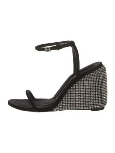 Pre-owned Alexander Wang Crystal Embellishments Sandals In Black