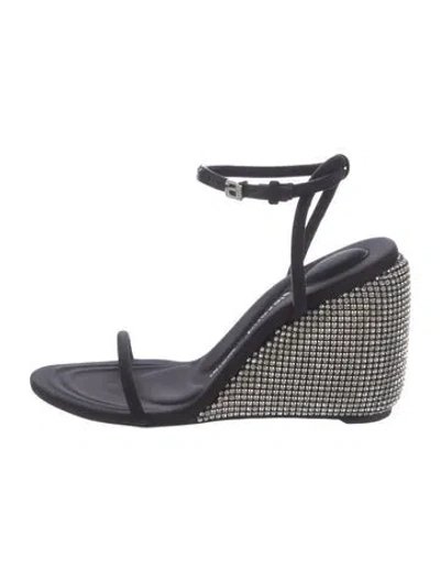 Pre-owned Alexander Wang Crystal Embellishments Sandals In Black