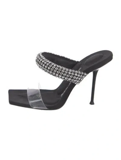 Pre-owned Alexander Wang Crystal Embellishments Sandals In Black