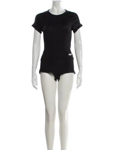 Pre-owned Alexander Wang Crystal Embellishments Short Set In Neutral