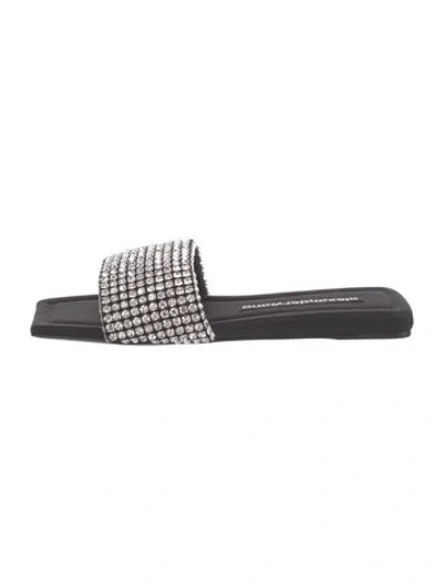 Pre-owned Alexander Wang Crystal Embellishments Slides In Black