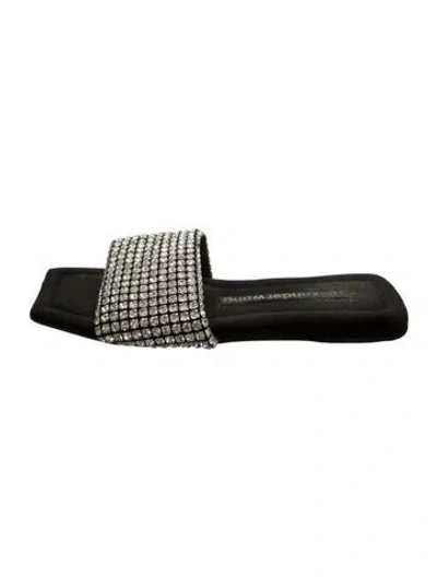 Pre-owned Alexander Wang Crystal Embellishments Slides In Black