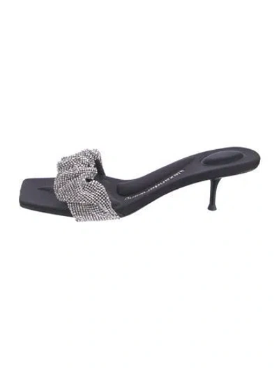 Pre-owned Alexander Wang Crystal Embellishments Slides In Blue