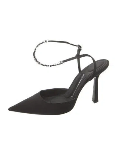 Pre-owned Alexander Wang Crystal Embellishments Slingback Pumps In Black
