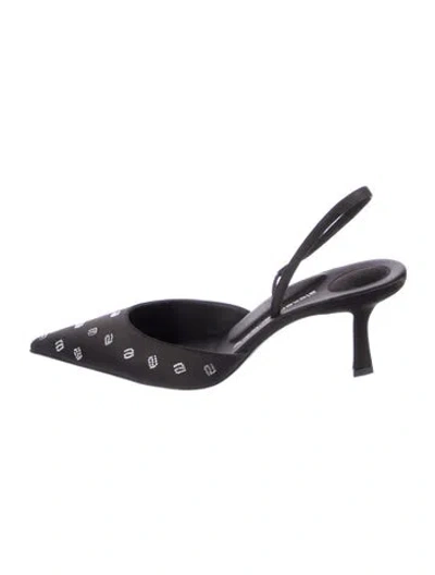Pre-owned Alexander Wang Crystal Embellishments Slingback Pumps In Black
