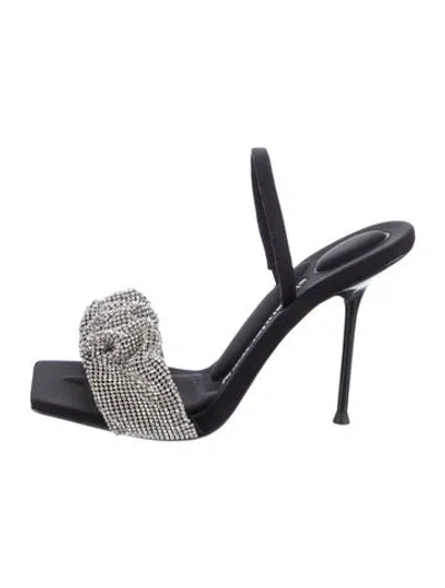 Pre-owned Alexander Wang Crystal Embellishments Slingback Sandals In Blue