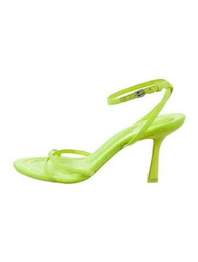 Pre-owned Alexander Wang Crystal Embellishments Slingback Sandals In Yellow