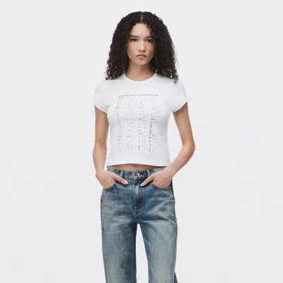 Alexander Wang Crystal Graphic Fitted Tee In White
