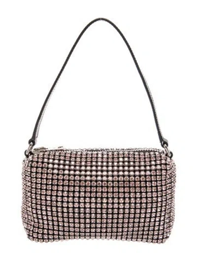 Pre-owned Alexander Wang Crystal Heiress Rhinestone Mesh Pouch Bag Mini In Black/silver