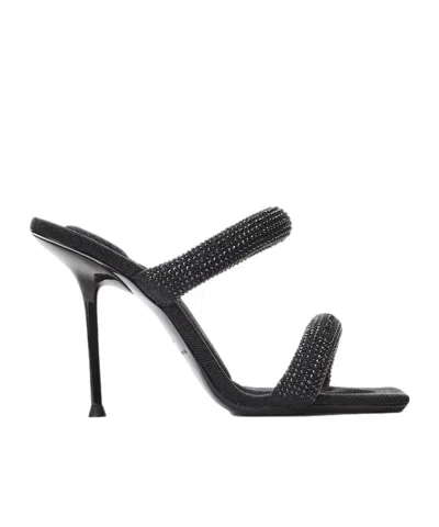 Alexander Wang Navy Julie 105mm Nylon Tubular Heeled Sandals In Uniform Blue