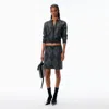 Alexander Wang Crystal Hotfix Argyle Wool-blend Tennis Skirt In Gray
