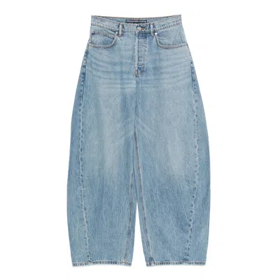 Alexander Wang Crystal Hotfix Blow Up Jeans In Blue