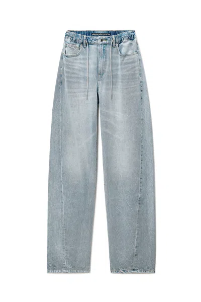 Alexander Wang Crystal Hotfix Drawcord Balloon Jogger Light Bleach In Blue
