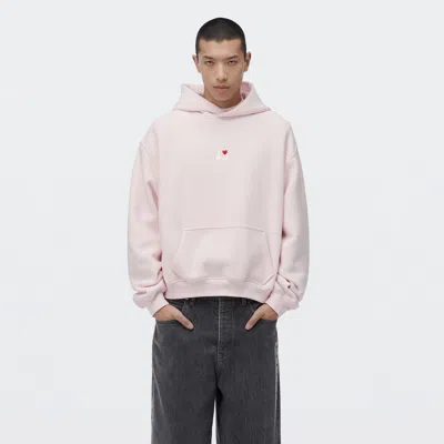 Alexander Wang Crystal Hotfix I Heart Aw Hoodie In Light Pink