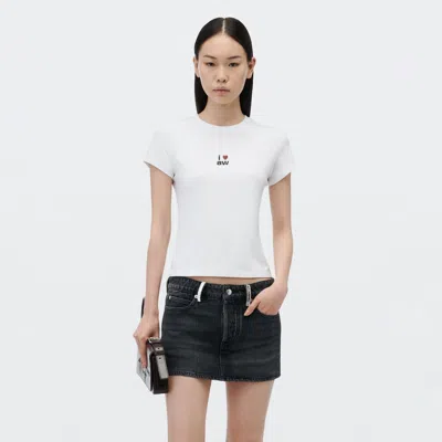Alexander Wang Crystal Hotfix I Heart Aw Tee In White