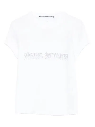 ALEXANDER WANG ALEXANDER WANG CRYSTAL HOTFIX LOGO COTTON BABY T-SHIRT CLOTHING
