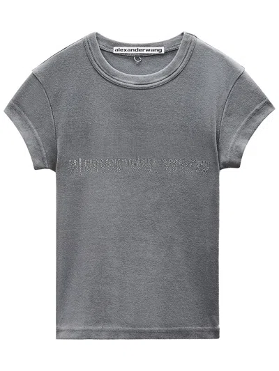 ALEXANDER WANG CRYSTAL HOTFIX LOGO COTTON BABY T-SHIRT