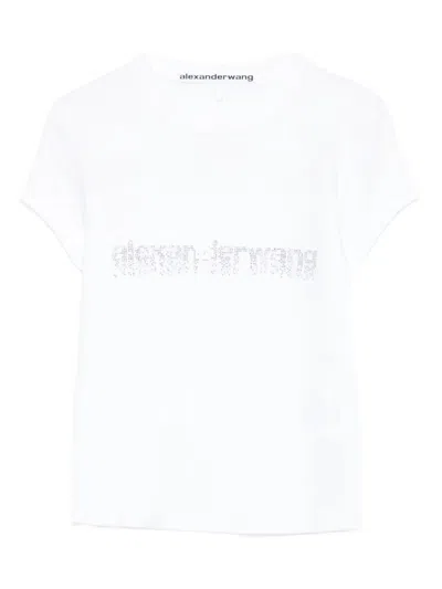 ALEXANDER WANG CRYSTAL HOTFIX LOGO COTTON BABY T-SHIRT