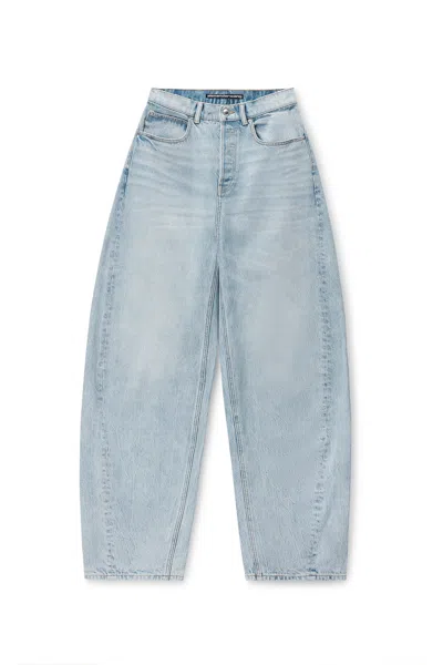 Alexander Wang Crystal Hotfix Logo Pocket Blow Up Jean Light Bleach In Blue