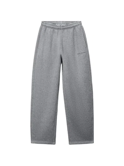 Alexander Wang Crystal Hotfix Mid-rise Relaxed Sweatpant In Gray