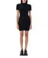 Alexander Wang Crystal-embellished Mock-neck Dress In Black