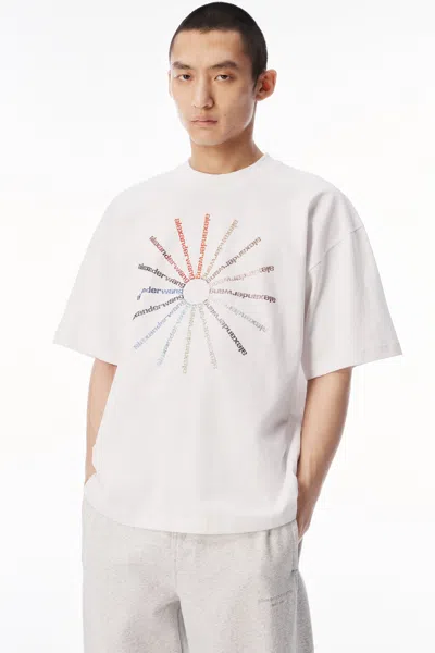 Alexander Wang Crystal Hotfix Pinwheel Short Sleeve Tee Vintage White