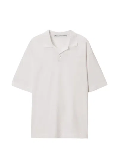 Alexander Wang Crystal Hotfix Polo In White