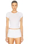 Alexander Wang Crystal Hotfix Short Sleeve Crewneck Tee In White