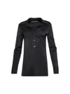 Alexander Wang Crystal Hotfix Slim Shirt Washed Charcoal In Black