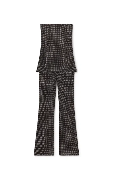 Alexander Wang Crystal Hotfix Strapless Corset Jumpsuit In Black