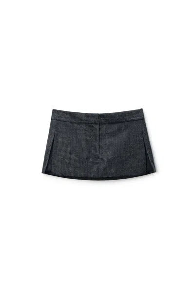 Alexander Wang Crystal Hotfix Wool Mohair Skirt In Black