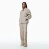 Alexander Wang Crystal Hotfix Workwear-inspired Jacket In Khaki