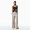 Alexander Wang Crystal Hotfix Workwear-inspired Pants In Khaki