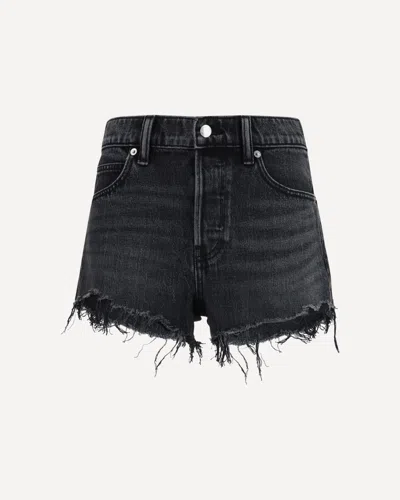 Alexander Wang Crystal-embellished Frayed Shorts In Black