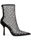 Alexander Wang Delphine 105 Bootie In Mesh/crystal In Black
