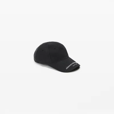 Alexander Wang Crystal Logo Twill Baseball Cap In Black
