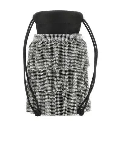 Alexander Wang Crystal-mesh Bucket Bag In Gray