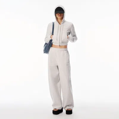 Alexander Wang Crystal Mid-rise Relaxed Sweatpant In White