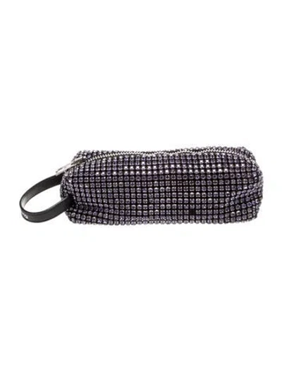Pre-owned Alexander Wang Crystal Minaudière In Silver