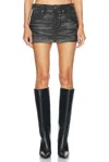Alexander Wang Crystal Hotfix Miniskirt In Washed Black