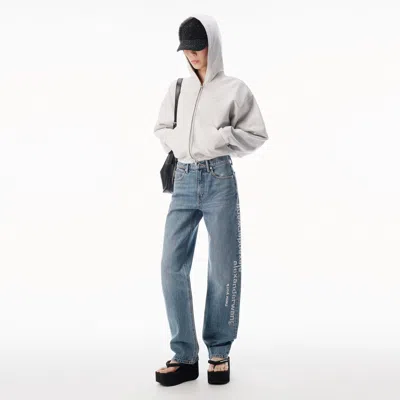 Alexander Wang Crystal Mirror Logo Ez Jean In Blue