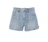 Alexander Wang Denim Shorty Embellished Shorts In Denim