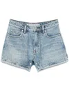 Alexander Wang Crystal-pattern High-waisted Shorts In Blue