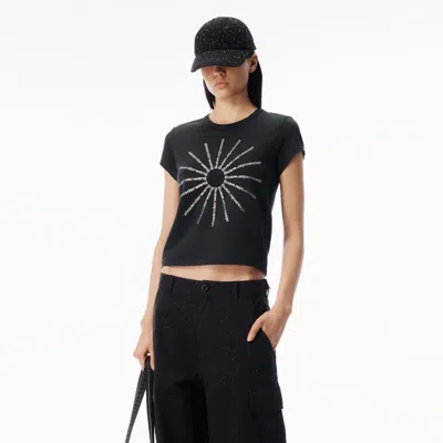 Alexander Wang Crystal-embellishment T-shirt In Black