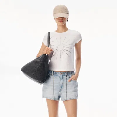 Alexander Wang Pinwheel Crystal-embellished T-shirt In White