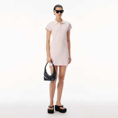 Alexander Wang Crystal-embellished Polo Dress In Pink