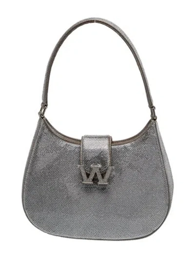 Pre-owned Alexander Wang Crystal Shoulder Bag In Silver